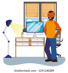 Businessman in office