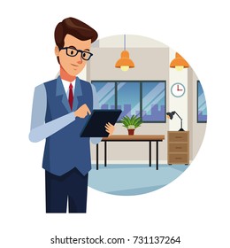 Businessman in office