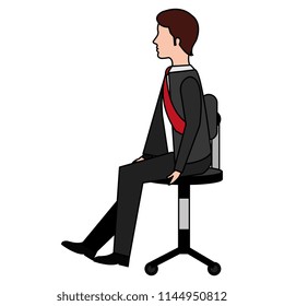 businessman in office chair avatar character