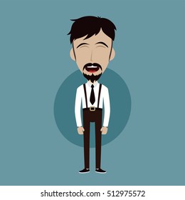 businessman office guy funny cartoon character vector illustration