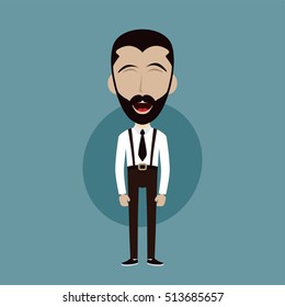 businessman office guy funny cartoon character vector illustration