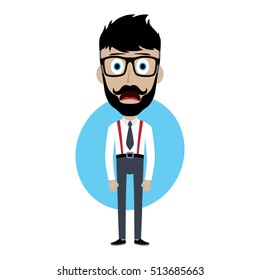 businessman office guy funny cartoon character vector illustration