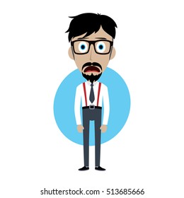 businessman office guy funny cartoon character vector illustration