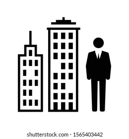 businessman office icon vector.building for office.