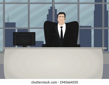 Empresario en el cargo. ilustración vectorial