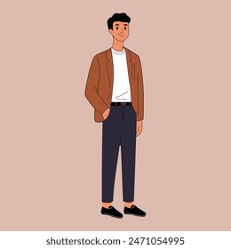 Businessman office worker flat character