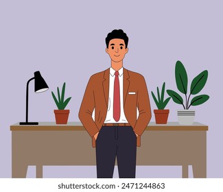 Businessman office worker flat character
