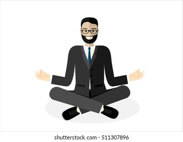 Businessman or office worker in lotus,vector illustration