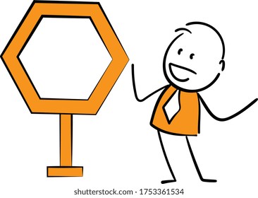 Businessman - Office worker manager and guidepost signage or signpost.
Boy hand drawn doodle line art cartoon design character - isolated vector illustration outline of woman.
