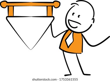 Businessman - Office worker manager and guidepost signage or signpost.
Boy hand drawn doodle line art cartoon design character - isolated vector illustration outline of woman.
