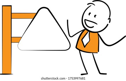 Businessman - Office worker manager with guidepost signage or signpost.
Boy hand drawn doodle line art cartoon design character - isolated vector illustration outline of man.
