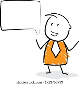 
Businessman - Office worker manager with speech bubble.
Boy hand drawn doodle line art cartoon design character - isolated vector illustration outline of man.
