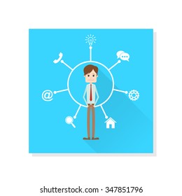 Businessman or office worker vector illustration.