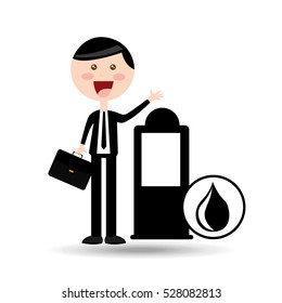 businessman oil concept station pump vector illustration eps 10