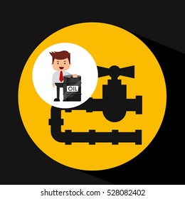 businessman oil industry oil pipe line vector illustration eps 10
