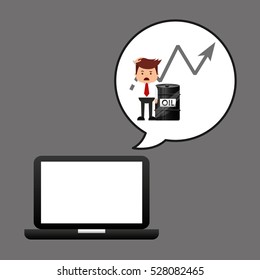 businessman oil technology chart arrow vector illustration eps 10