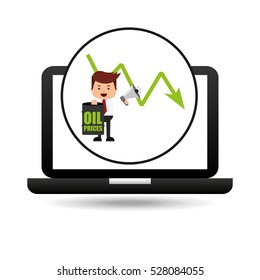 businessman oil technology low price vector illustration eps 10