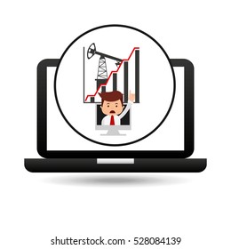 businessman oil technology refinary vector illustration eps 10