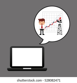 businessman oil technology tower oil increase vector illustration eps 10