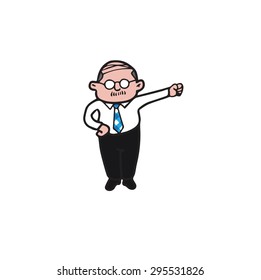 Businessman old cartoon character vector