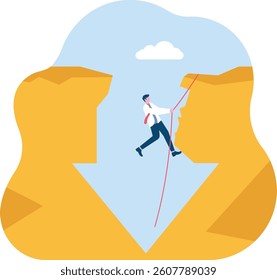 Businessman on adversity, business concept

