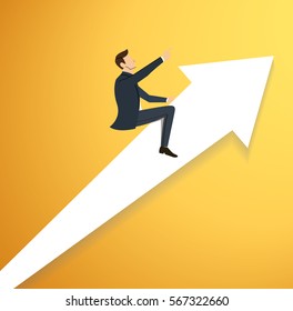Businessman on arrow icon vector