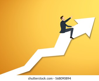 Businessman on arrow icon vector background. Business concept illustration