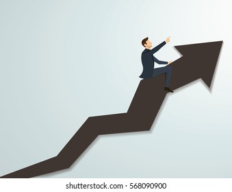 Businessman on arrow icon vector background. Business concept illustration