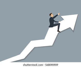 Businessman on arrow icon vector background. Business concept illustration