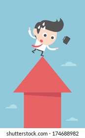 Businessman on Arrow, vector