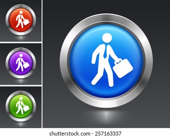 Businessman on Blue Round Button