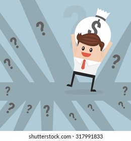 Businessman on crossroad.