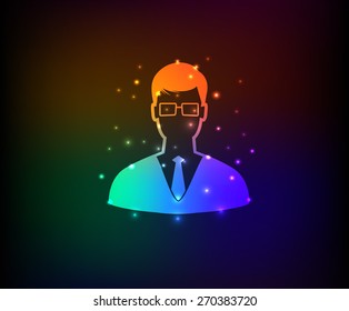Businessman on dark background