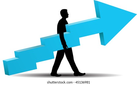 Businessman on his way up - vector illustration