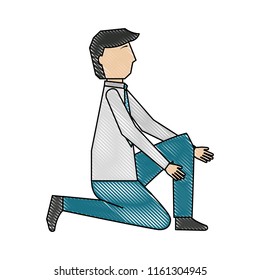 businessman on the knee character