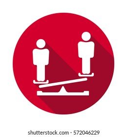 businessman on the libra flat icon
