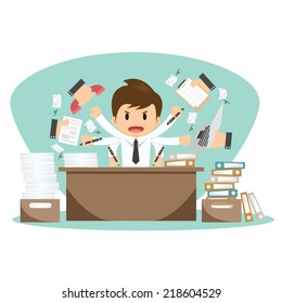 Businessman on office worker vector illustration 