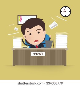 Businessman on office worker vector illustration