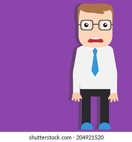 businessman on purple  background, vector illustration