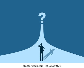 Businessman on the street solves the question mark problem