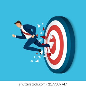 Businessman on target archery vector illustration