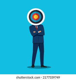 Businessman on target archery vector illustration