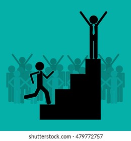businessman on top of podium icon