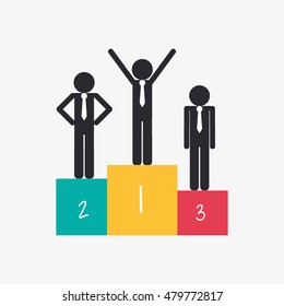 businessman on top of podium icon