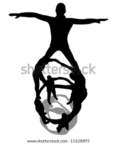 businessman on the top of pyramid 2