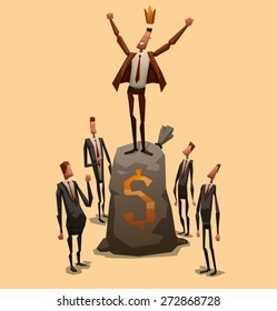 Businessman on the top, vector