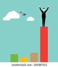 Businessman on top of the world