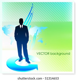 Businessman on Vector Background Original Illustration