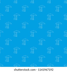 Businessman with open umbrella pattern vector seamless blue repeat for any use
