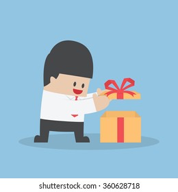 Businessman opened the gift box, VECTOR, EPS10